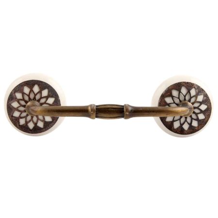 Cream Strewn Flat Ceramic-03 Bridge Handle